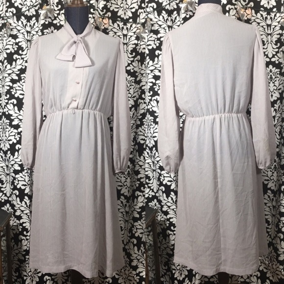 Vintage Dresses & Skirts - Vintage Semi-Sheer Vertical Stripe Secretary Dress Vintage Dresses & Skirts - Vintage Semi-Sheer Vertical Stripe Secretary Dress